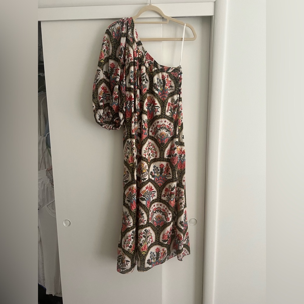 RHODE Cream One-Shoulder Sleeveless Midi Dress - Picture 2 of 2